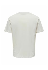 White cotton t-shirt, short sleeves, crew neck, straight hem, smooth texture, minimal details, simple cut, suitable for casual wear.