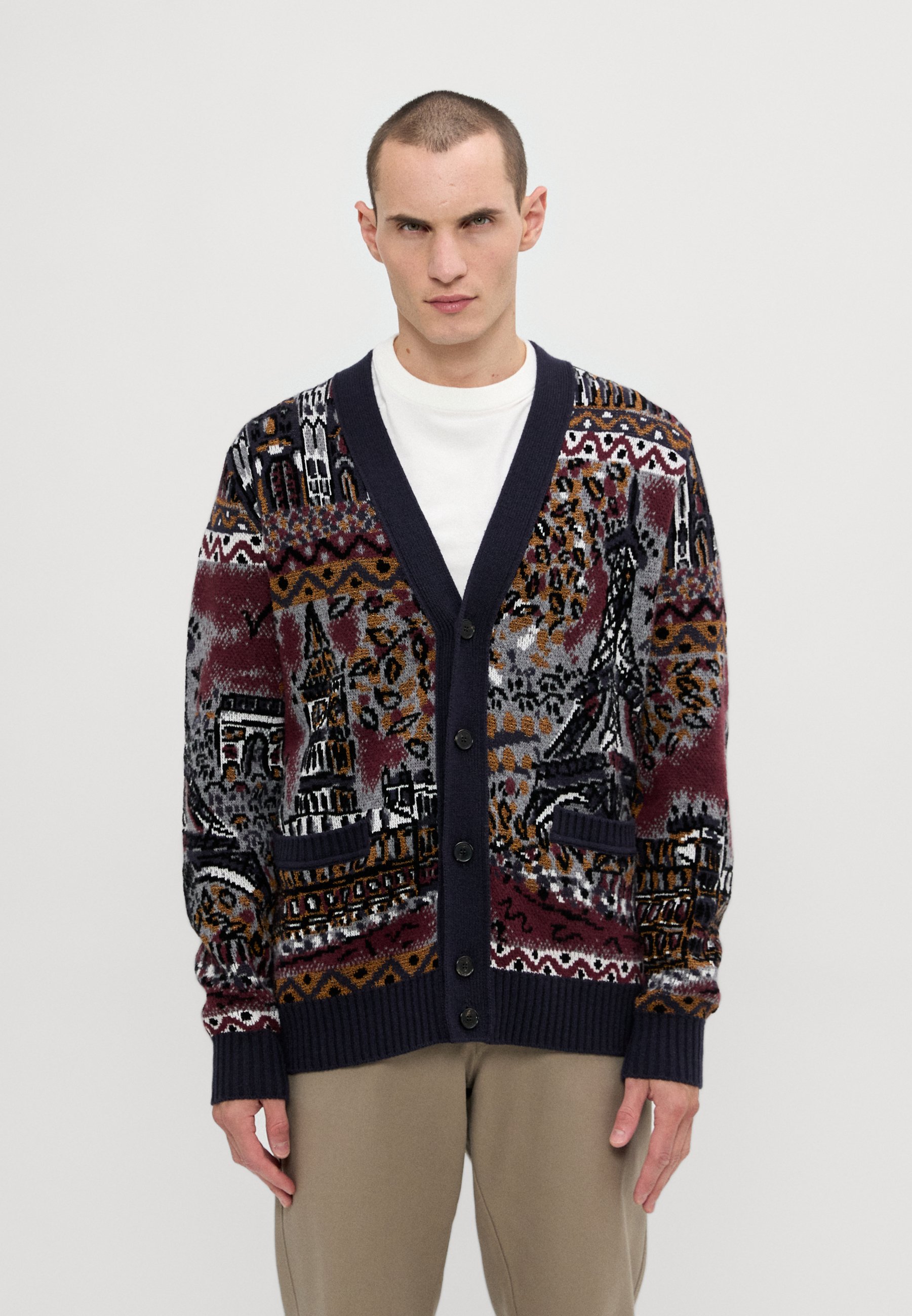 Missoni BUTTONED CARDIGAN - Cardigan - multicolor/red/grey