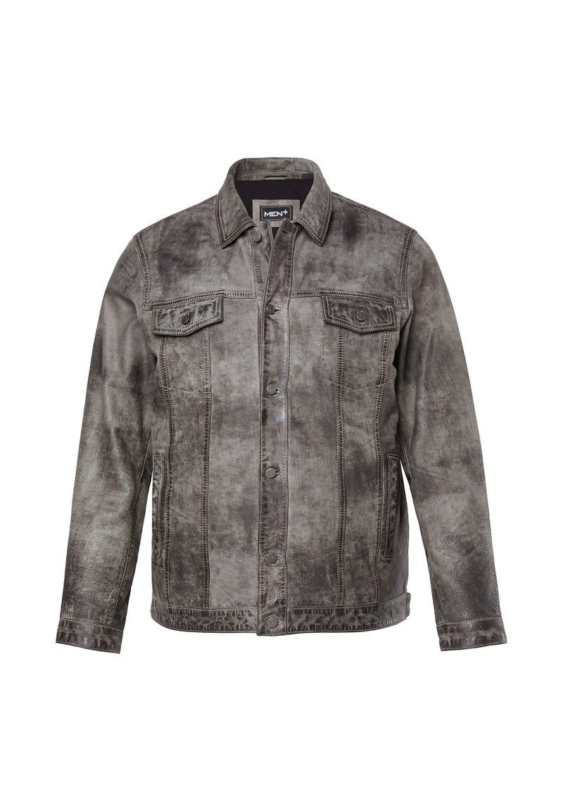 Men Plus BESTES Lederjacke dark grey/dunkelgrau