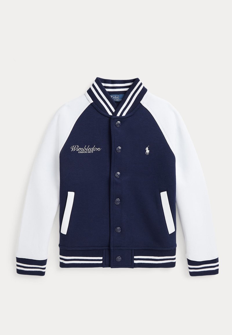 Polo Ralph Lauren - WIMBLEDON DOUBLE KNIT BASEBALL JACKET - Sweatjacke - refined navy/ceramic white, Vergrößern