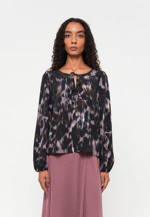 VOLUME SLEEVE - Blouse - black/brown