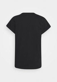 Sort kortærmet T-shirt med en afslappet pasform, der har en rund halsudskæring og glat bomuldsstof. Minimalistisk design uden synlige grafikker.
