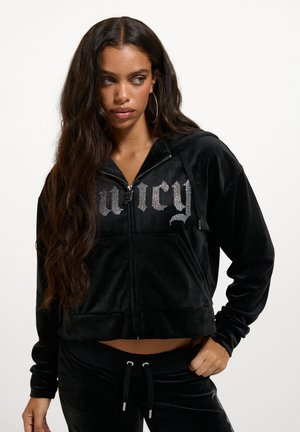 Juicy Couture, JUICY COUTURE SWEATJACKE OLD GOTHIC ICCLE HOODIE - Sweatjacke - black