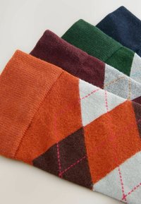 Unselected, blue orange green red argyle