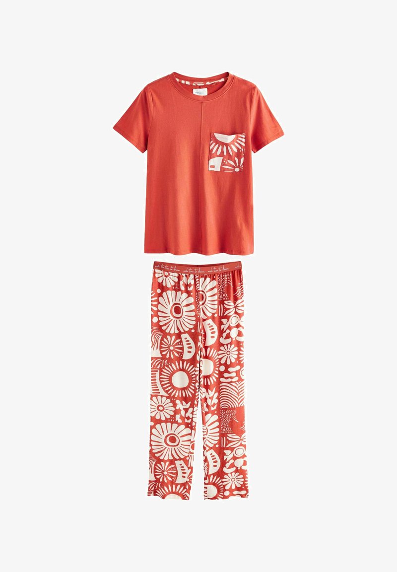 Next SHORT SLEEVE REGULAR FIT SET - Pyjama set - rust brown abstract