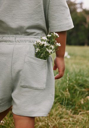 Next, TEXTURED SHORT SLEEVE SET - Shorts - sage green
