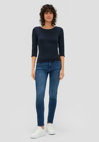 s.Oliver 3/4-ÄRMEL MIT ROLLSAUM - Langarmshirt - navy