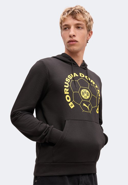 PUMA BVB DORTMUND FTBLCULTURE HOODIE - Club wear - black/faster yellow — photo 4
