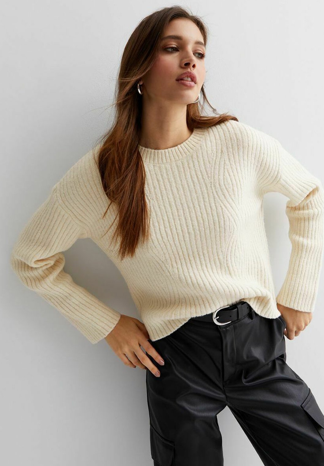 boxy crew neck sweater