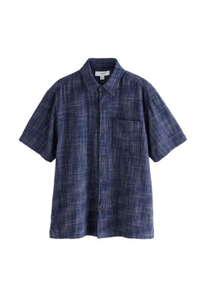 Next, REGULAR FIT - TEXTURED CROSSHATCH SHORT SLEEVE - Camicia - indigo blue