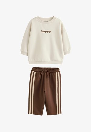 Next, REGULAR FIT - PRINTED CREW NECK SWEAT TOP AND JOGGERS SET . - Dressikomplekt - ecru choc