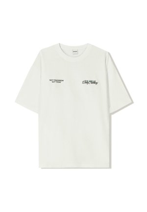 Bershka Print T-shirt - white