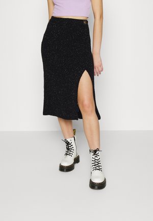 PARTY SIDE SLIT MIDI SKIRT - Pencil skirt - black