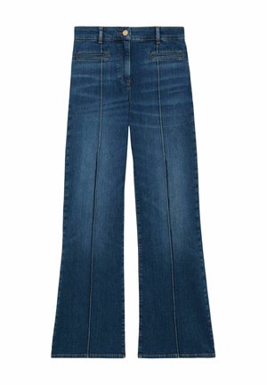 Reiss, PETITE FIT - CLAUDE PINTUCK-DETAIL FLARED JEANS . - Flared jeans - mid blue