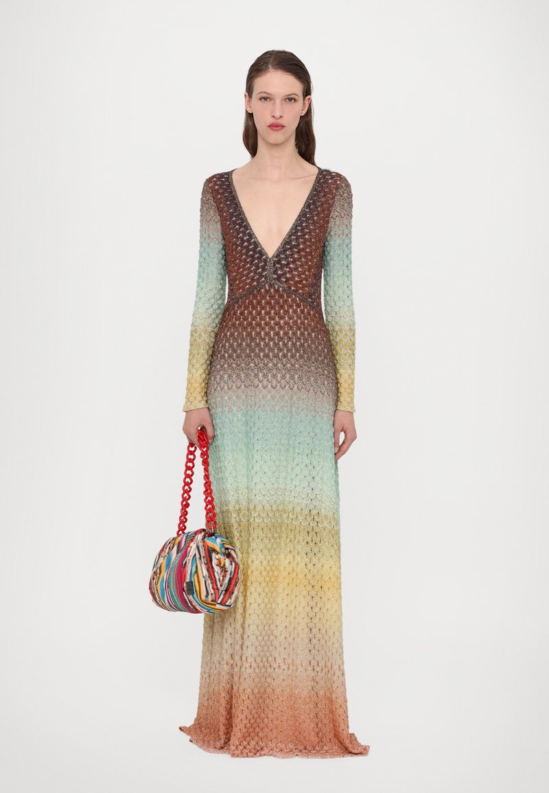 sachin and babi light blue dress Oscar De La Renta Crystal Embroidered Cord Gown | Silver main image 0