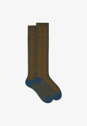 Gallo LONG AND WITH CABLE MOTIF - Socken - denim