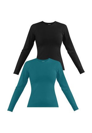 2 PACK - Langarmshirt - petrol schwarz