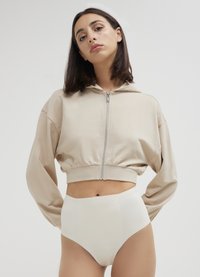 Calliope CROP  - Felpa con zip - beige