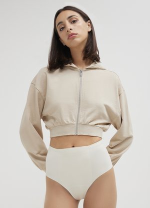 Calliope CROP  - Sweat zippé - beige