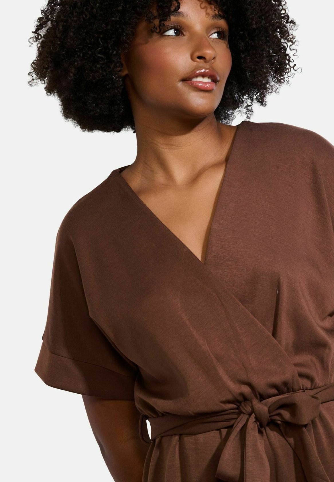 LolaLiza SOFT WRAP - Jumpsuit - brown dark chocolate/bruin