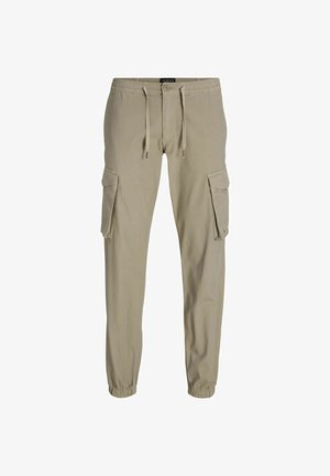 Kerged muredest kargo püksid kergest kangast, millel on elastne vöökoht ja sääreotsad. Omab kahte küljetaskut ja pael, et reguleerida sobivust.