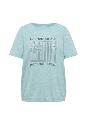 Cecil, T-SHIRT IN AUSBRENNER-OPTIK - T-shirt imprimé - crystal mint