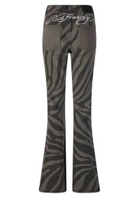 Ed Hardy FLAMING TIGER  - Vaqueros a campana - black