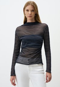 SLIM FIT PATTERNED  - Blouse - dark blue