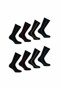 Athena LOT DE 8 PAIRES DEMI-HAUTES
 - Chaussettes - noir liseré couleur