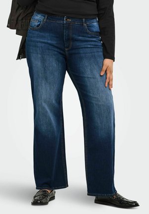 ONLY Carmakoma WIDE-FIT JEANS CARWILLY HIGH WAIST WIDE LEG FIT JEANS - Wide leg - dark blue denim