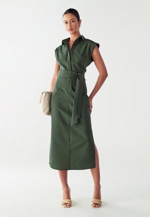 WILLA LAURENCE - Skjortekjole - olive green
