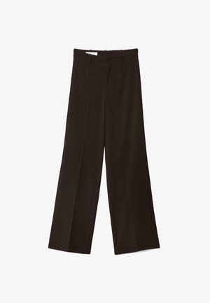 Stradivarius, WIDE-LEG FORMAL WEAR TROUSERS - Hlače - dark brown
