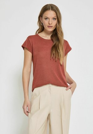 Basic T-shirt - met barn red met