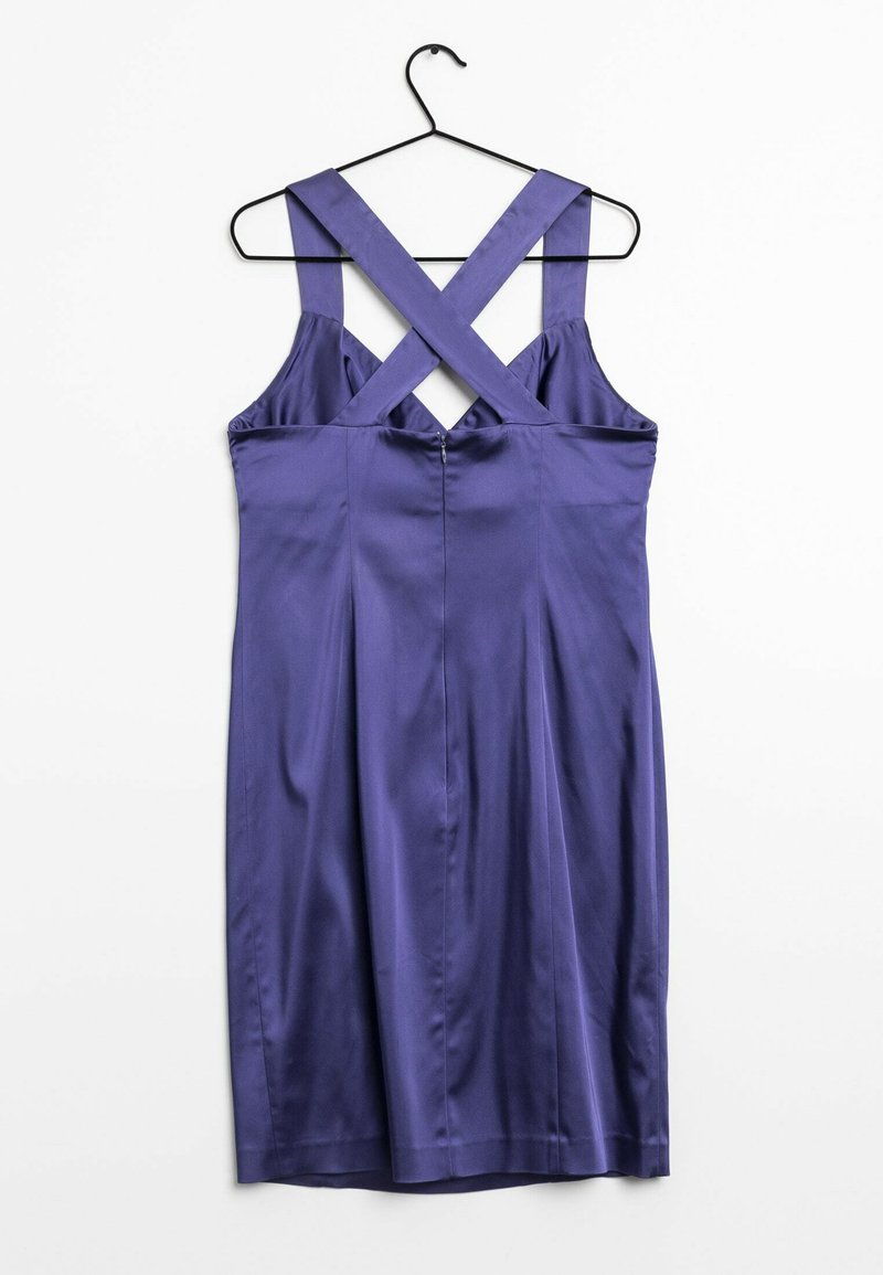 strapless open back dress Printed Tie Neck Balloon Sleeve Maxi Dress Purple / M main image 0