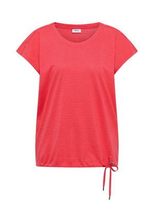 Cecil, DROP-SHOULDER SHIRT WITH CUT-OUT-DETAIL - T-Shirt print - coral