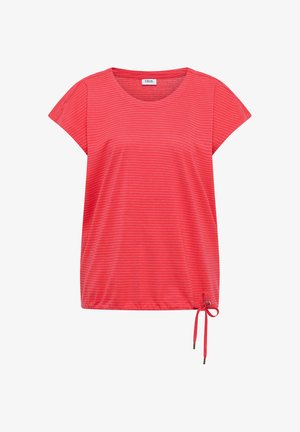 Cecil, DROP-SHOULDER SHIRT WITH CUT-OUT-DETAIL - T-shirt imprimé - coral