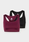 2 PACK MEDIUM SUPPORT BRAS WITH RACERBACK - Brassières de sport à maintien normal - black/bordeaux