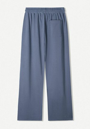 Bershka WIDE-LEG  - Tracksuit bottoms - blue
