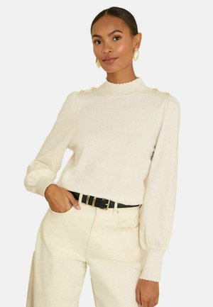 PETITE FIT - HIGH NECK FINE GAUGE  - Svetrík - ivory