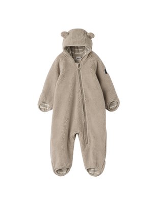 WINDPROOF PILE HOODED OVERALL - Buksedragter - simply taupe
