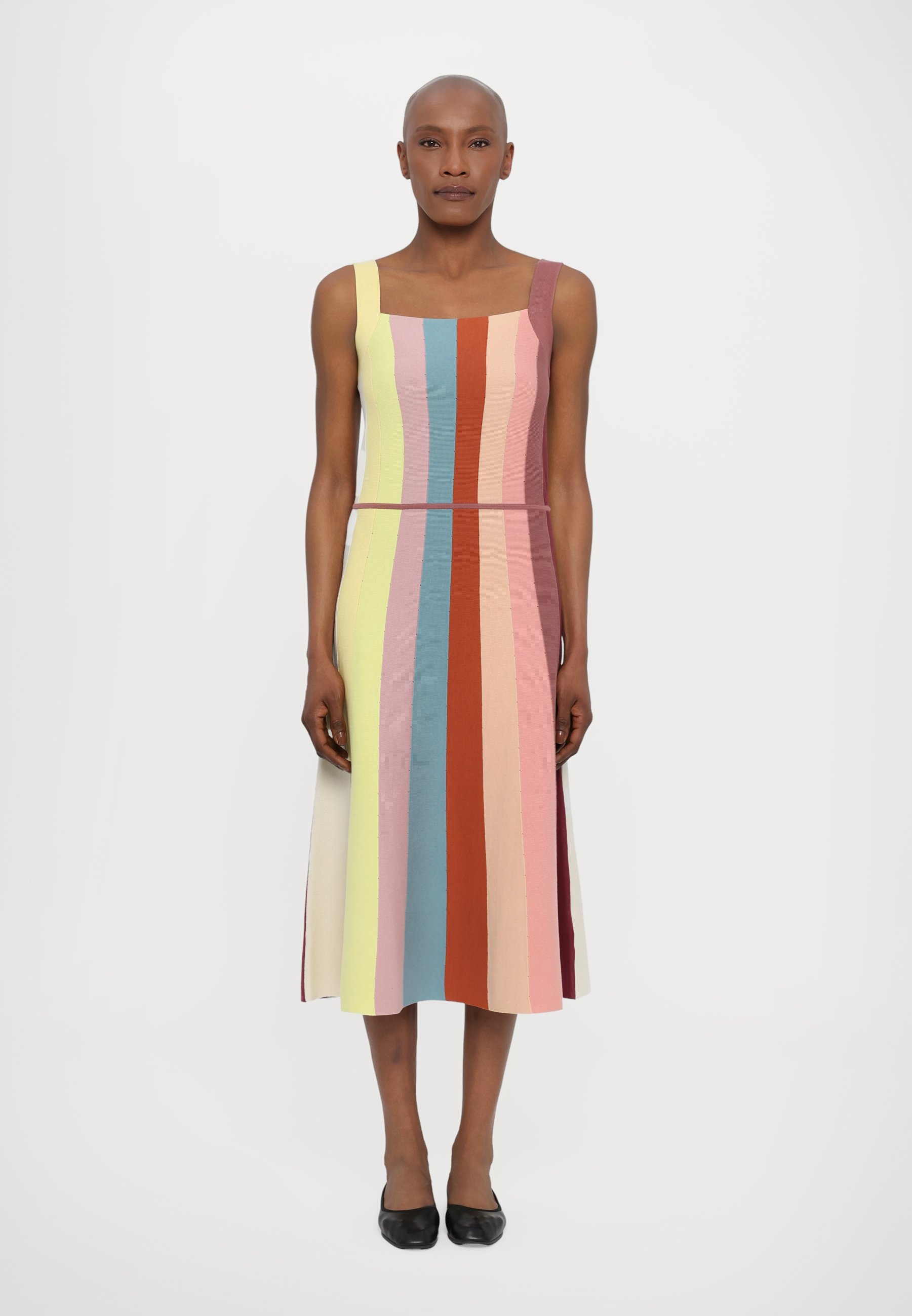 open lace back dress Pastel Stripes Midi Dress | Purple Door main image 0