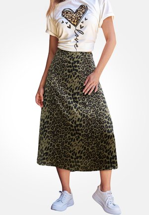 CHIC LEOPARD PRINT  - Jupe trapèze - green black