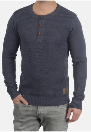 Striktrøje - mottled blue
