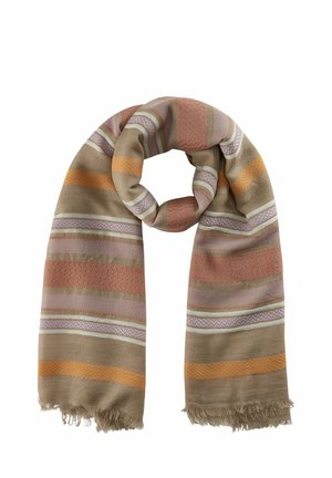 FEIN EDLEM MIT ZICKZACK-STREIFEN - Scarf - beige