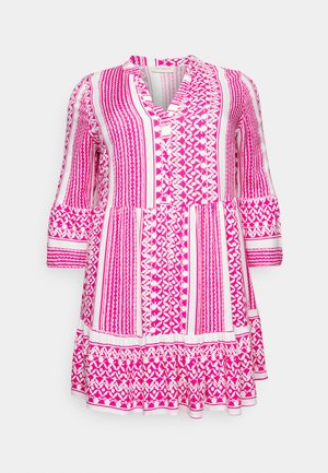 CARMARRAKESH LIFE 3/4 TUNIC DRESS - Vestido informal - pink yarrow / white