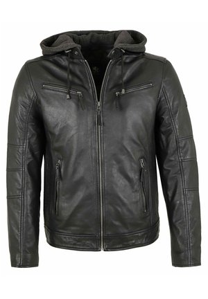 LANDO - Leather jacket - schwarz