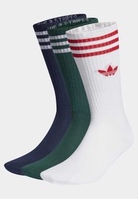 adidas Originals HIGH CREW SOCK UNISEX 3 PACK - Nogavice - night indigo/white/collegiate green
