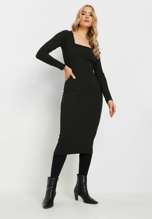 SQUARE NECK BODYCON MIDI - Kotelomekko - black