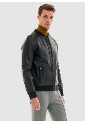 Leather jacket - schwarz