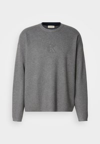 EMBOSSED LOGO SWEATER - Jersey de punto - medium grey heather